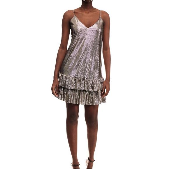 Forever 21 Metallic Gold Mini Dress - Picture 1 of 7